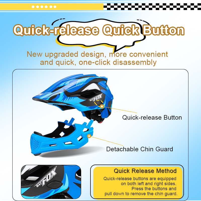 BATFOX Kids Full Face Bike Hel - Cycling Protective Gear For Kids 评论和价格