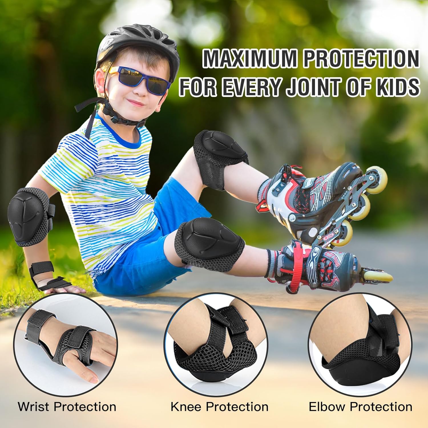 6PCS Kids Protective Gear Set  - Cycling Protective Gear For Kids 评论和价格