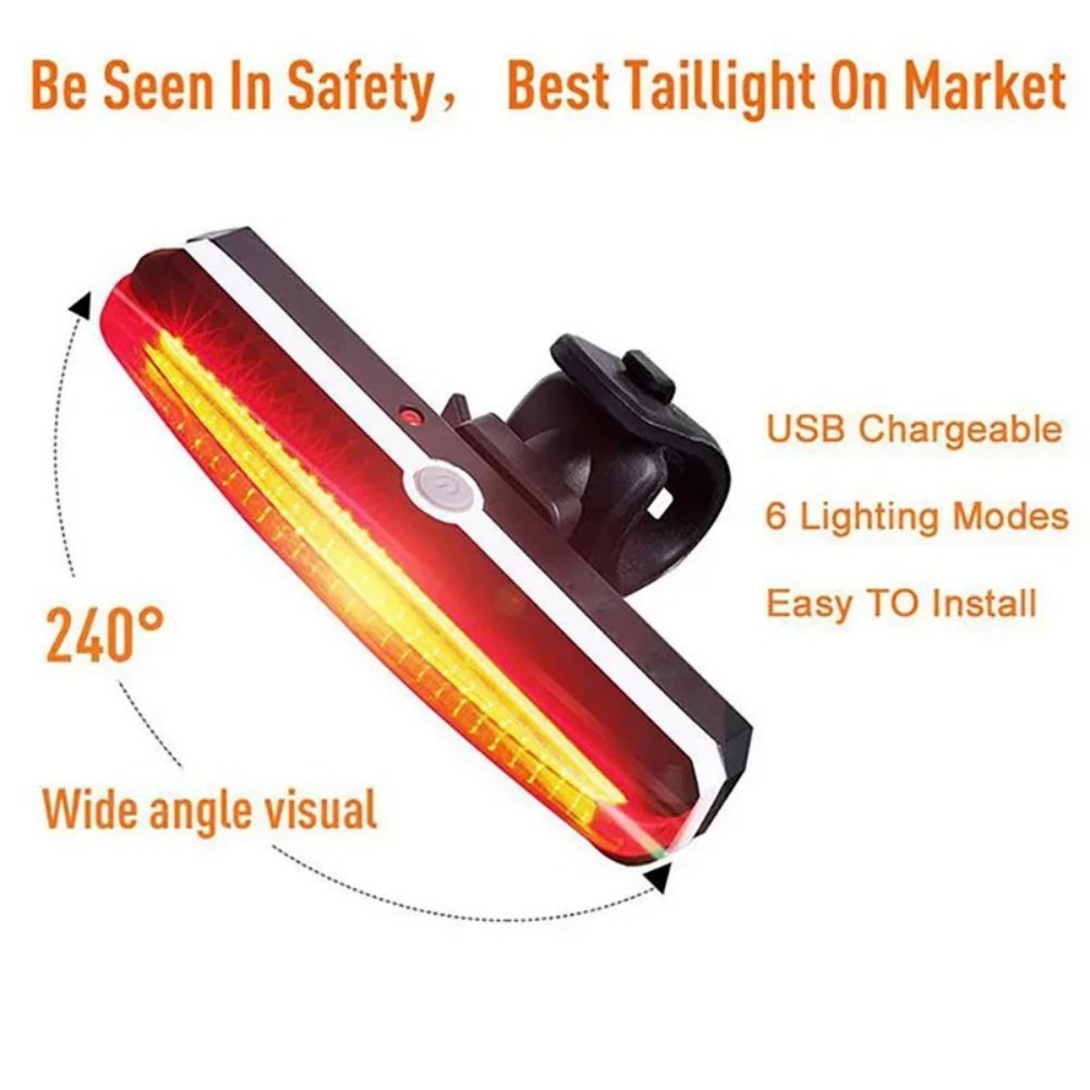 COB LED Bicycle Tail Light 6 M - Cycling Gear Charging Station 评论和价格
