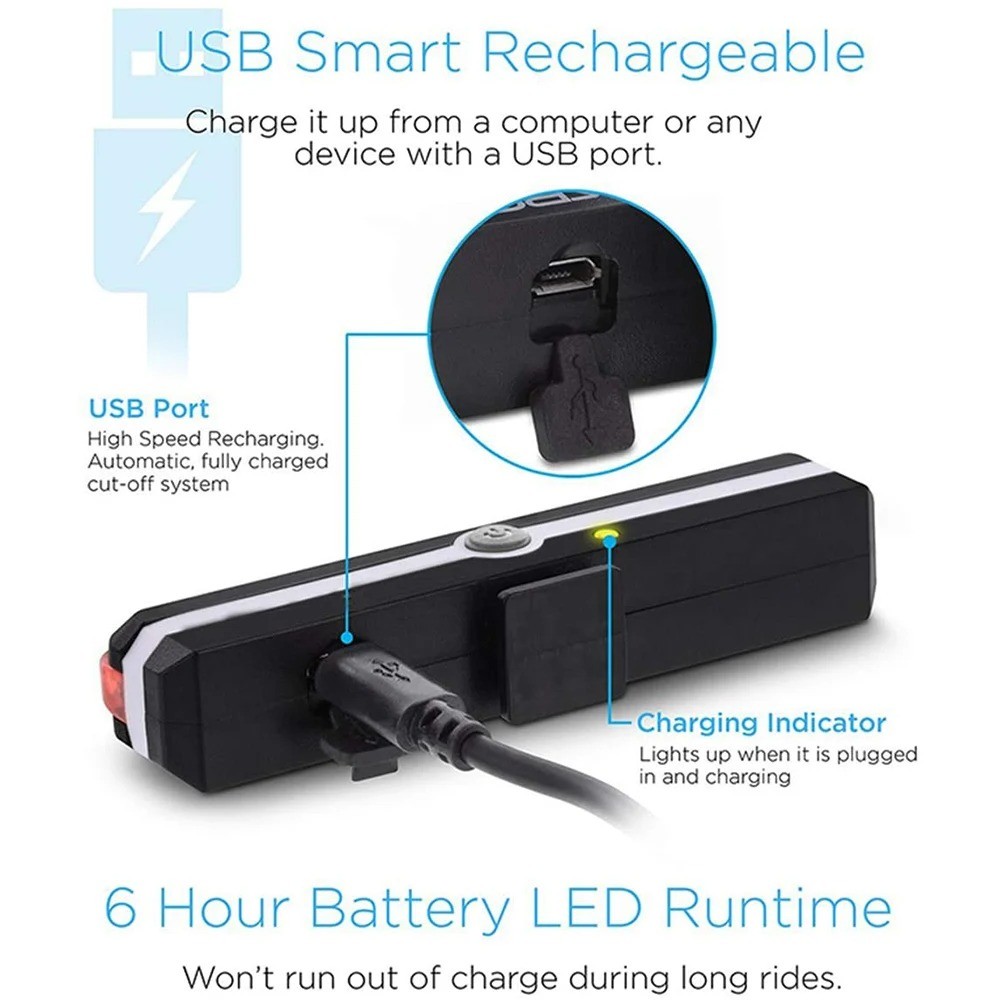 COB LED Bicycle Tail Light 6 M - Cycling Gear Charging Station 评论和价格