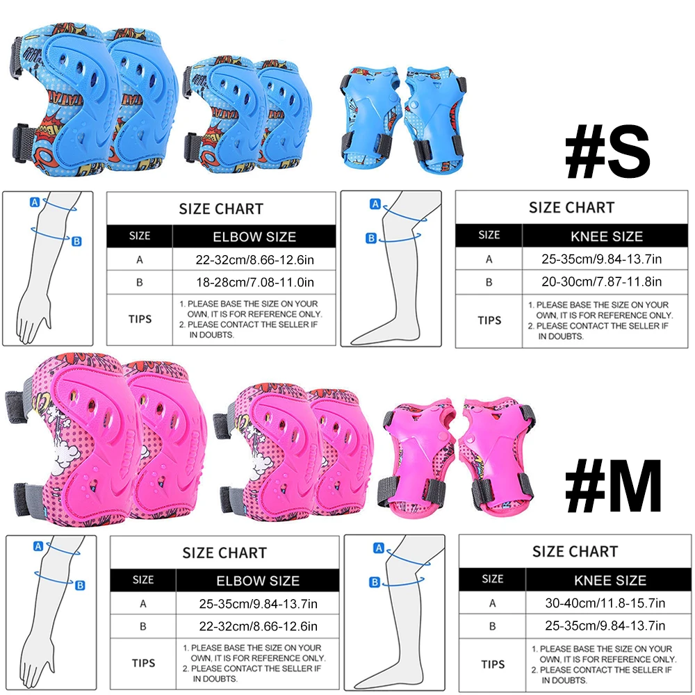 6Pcs Kids 3-12 Years Knee Elbo - Cycling Protective Gear For Kids 评论和价格